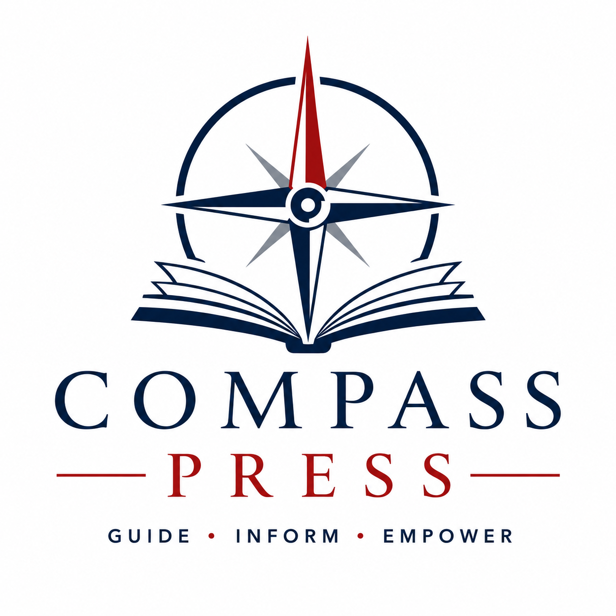 Compass Press logo: a compass rising from an open book